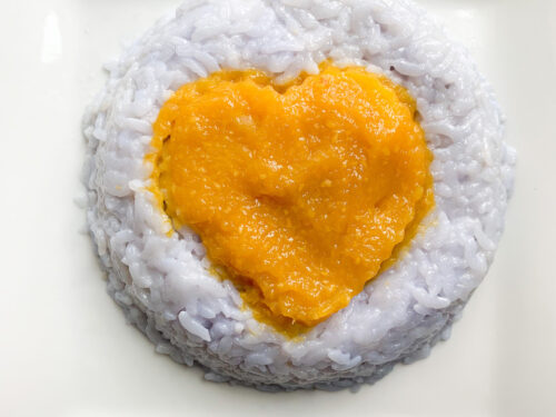 Mango & Peach Sticky Rice - RECIPE - nobizlikedoughbiz